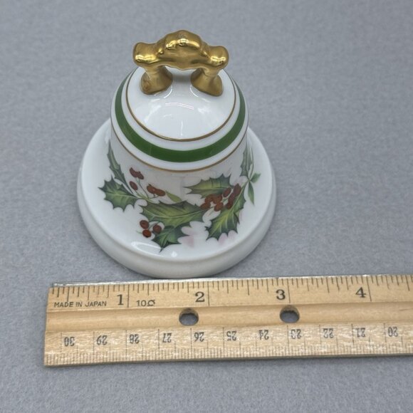 Vintage L Bernardaud Limoges Christmas Ceramic Bell Holly Berries Holiday France - Picture 11 of 14